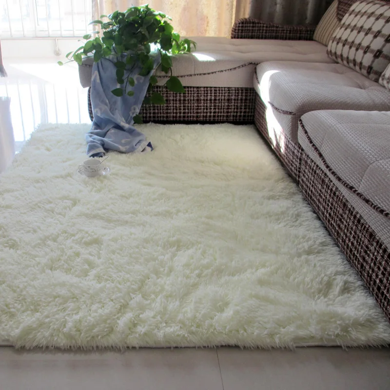 

Nordic white living room carpet coffee table cushion room bedroom floor mat bedside blanket cute rectangular plush floor rug