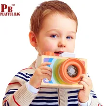 Pb игривая сумка креативная детская деревянная игрушечная камера калейдоскоп развивающий волшебный калейдоскоп детская развивающая игрушка