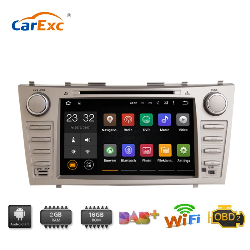 Top Android 9.0/9 Car DVD For TOYOTA CAMRY AURION V40 2007-2011 WIFI GPS BT OBD DAB+ WIFI Navigation Radio USB Radio Multimedia 1