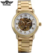 GAGNANT mode hommes d’affaires mécanique montres casual marque hommes automatique cadran squelette montres en acier bande reloj hombre