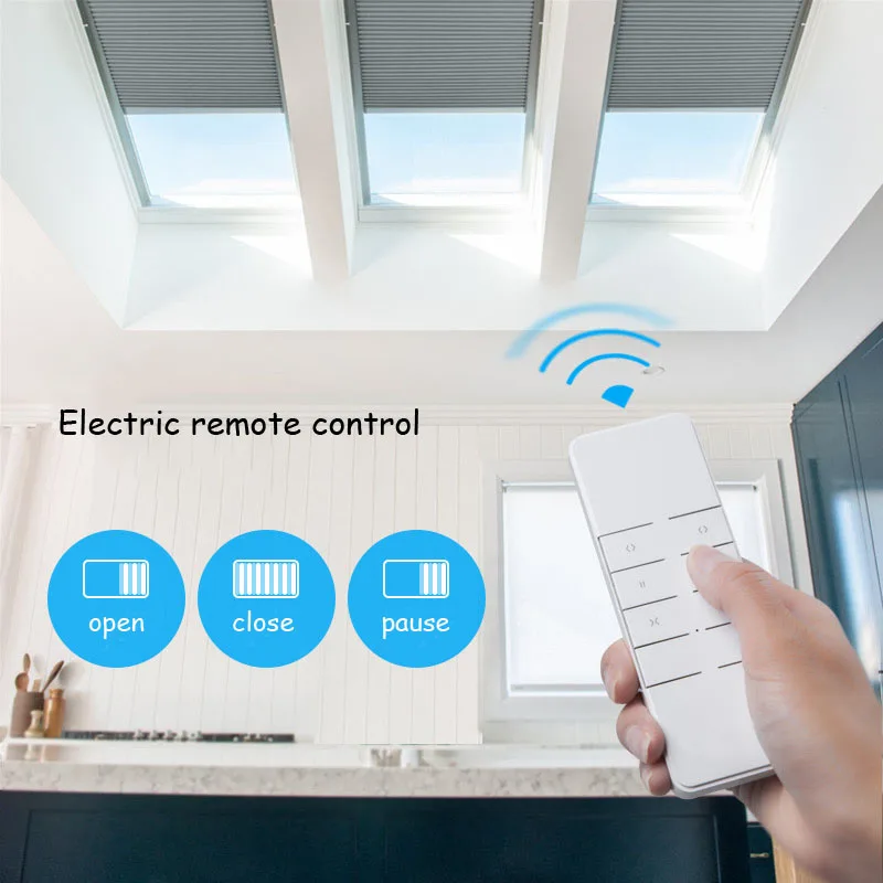 

New Arrival Intelligent Control Smart Home Daylight Blinds For Balcony Skylight Room Customized Honeycomb Cellular Shades