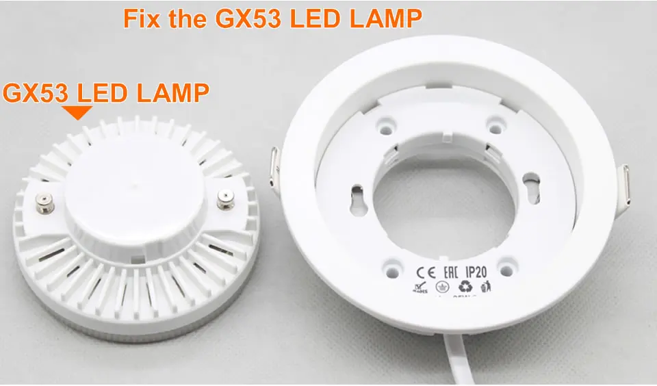 GX53 лампа база GX53 светильник патрон GX53 светодиодный светильник GX53 держатель адаптер белый корпус подгонка поверхности патрон