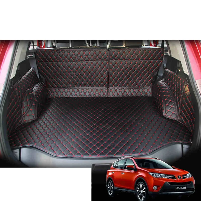 

lsrtw2017 fiber leather car trunk mat cargo mat for toyota rav4 2013 2014 2015 xa40
