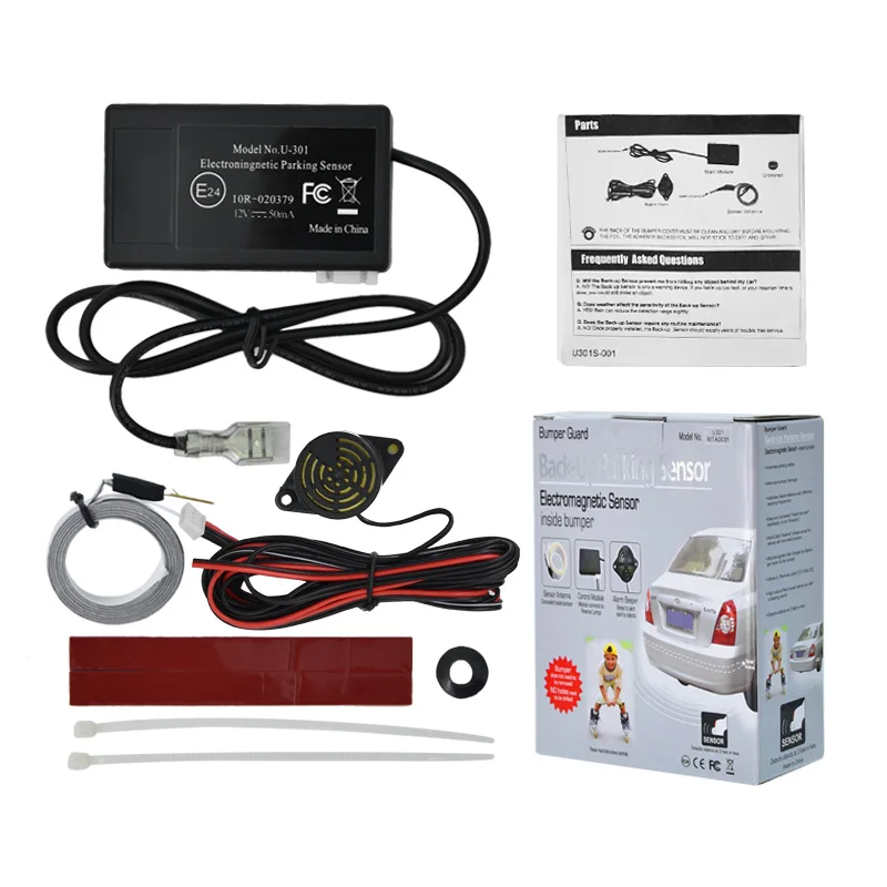 New electromagnetic car parking sensor buzzer with switch no need holes no drilled Electromagnetic Auto Car Parking Sensor U301