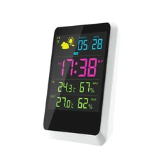 Smart Weather Station Wireless Digital Household LCD Thermometer Hygrometer Snooze Alarm Clock Remote Sensor Weather Forecast