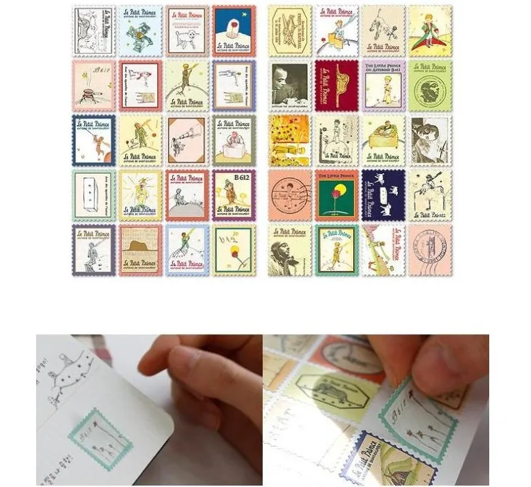 80pcs/set Little Prince Paper Sticker Vintage Stamp Stickers Scrapbooking Diary Album Planner Decorative Label Gift for Kids