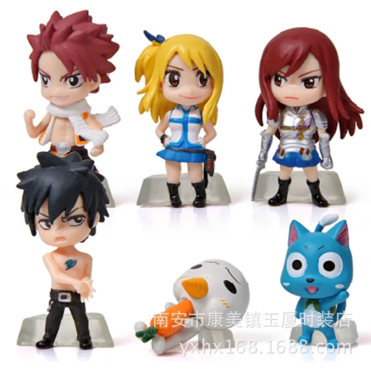 

2015 NEW Hot 6pcs/set 3-6cm Q version FAIRY TAIL Action Figure toys