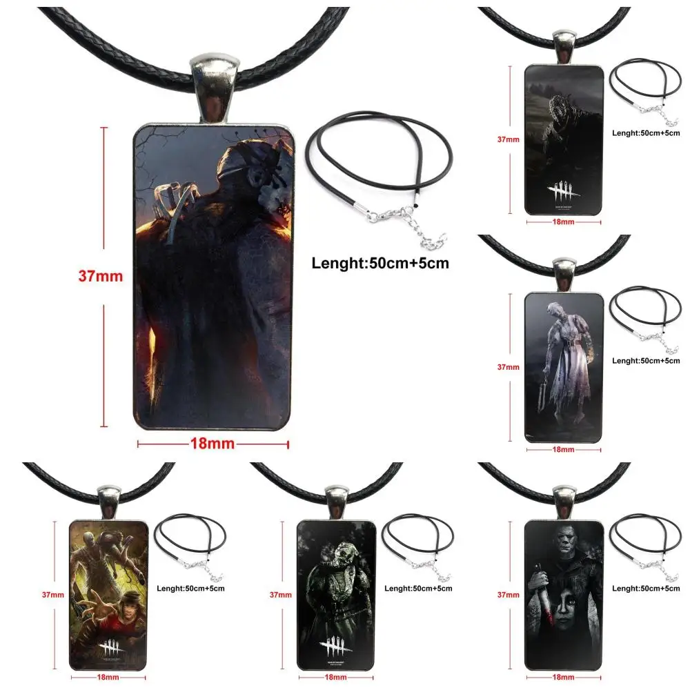 

Horror Dead By Daylight Top Detailed Popular Design Fashion Vintage Glass Women Rectangle Necklace Pendants