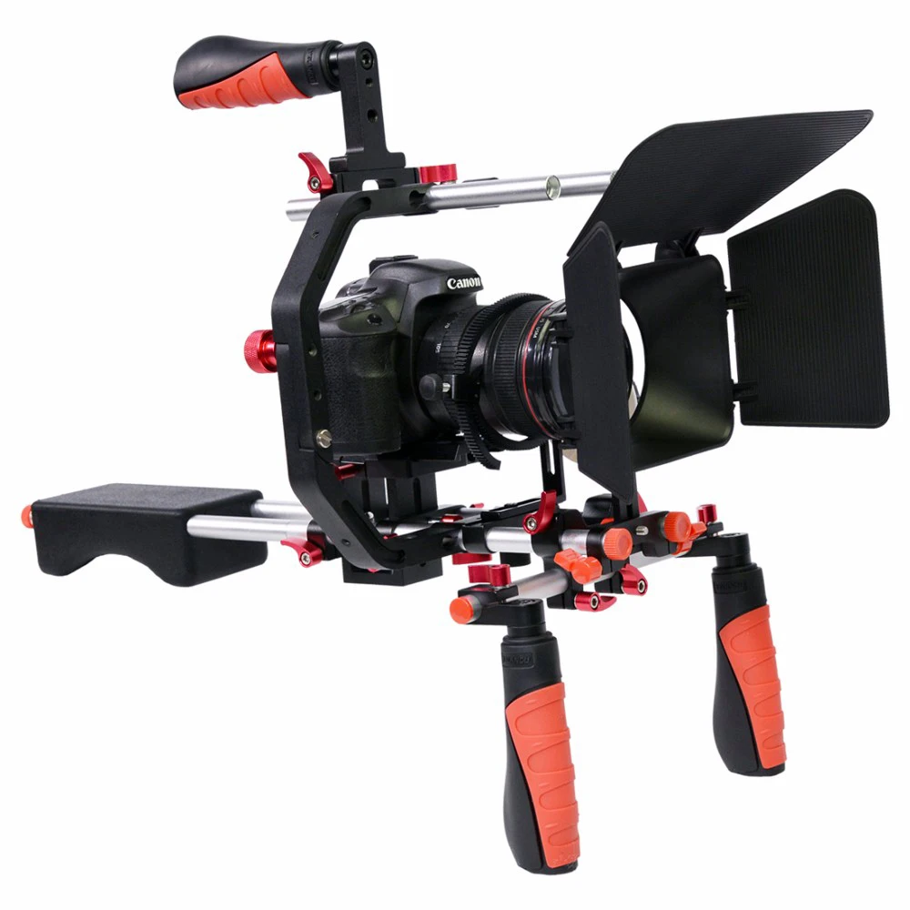

5 in 1 DSLR Rig Kit C shape Stabilizer Shoulder Mount Rig/Matte Box/Follow Focus/Dslr Cage handle stabilizer steadicam