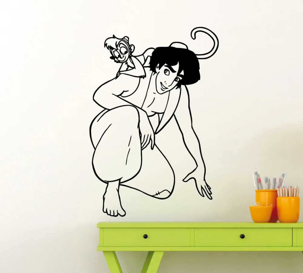 Aladdin Wall Sticker Home Decor Living Room Hero Vinyl Decals Home Interior Decoration Removable Art Stickers Kids Room ZB145