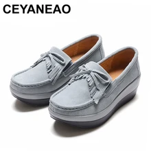 CEYANEAO/Женская обувь; мокасины на плоской подошве; обувь из коровьей замши; сезон весна-осень; женские лоферы; женская обувь с бахромой