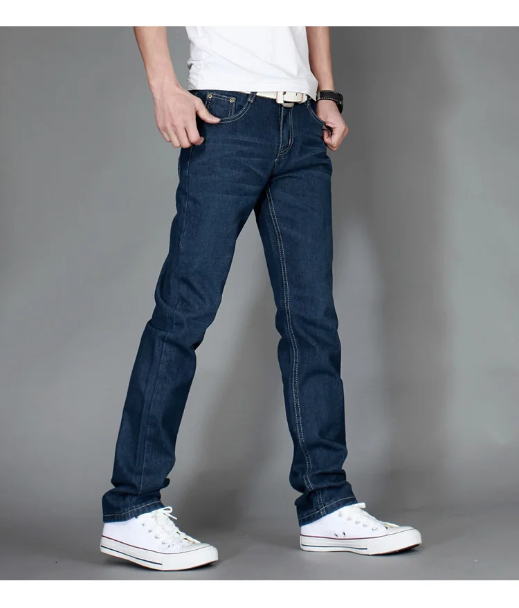 Бренд наивысшего качества повседневные длинные штаны Мужчины повседневные однотонные джинсы Штаны повседневные джинсы мужские Хлопковые джинсы Штаны 28-38