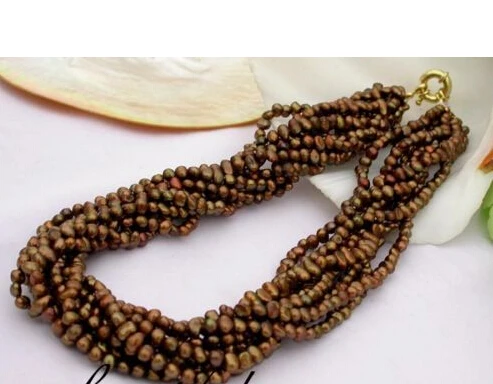 

z1054 17" 7mm baroque coffee fw pearl necklace NEW