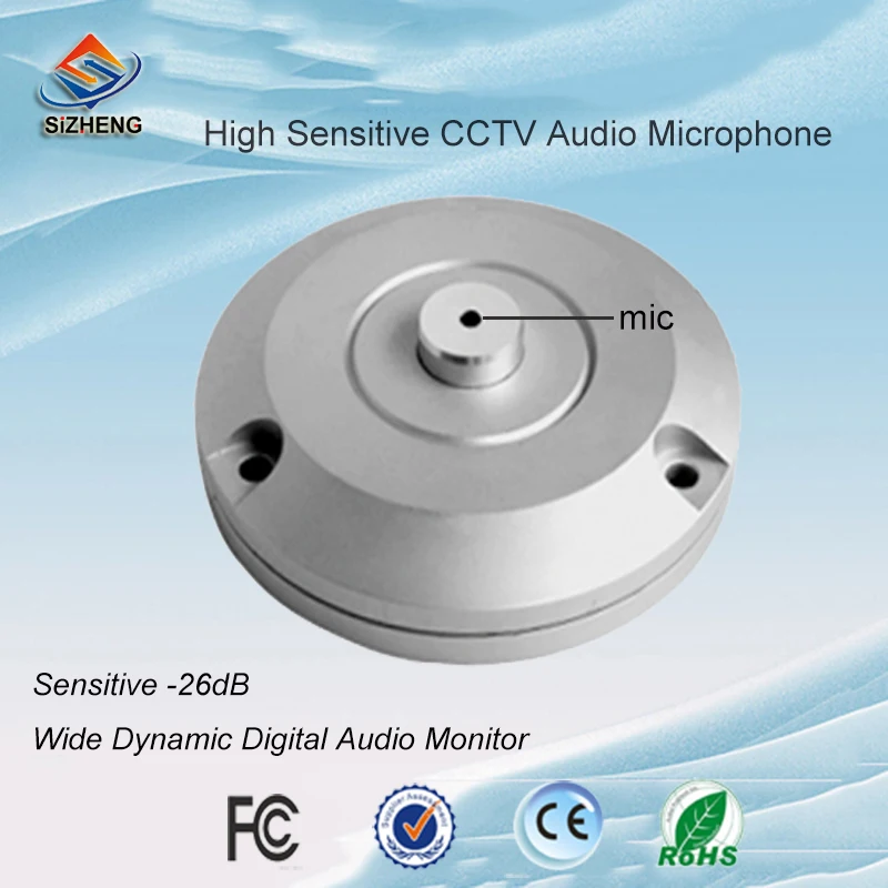 

SIZHENG COTT-S7 Adjustable high sensitivity -26dB sound monitor cctv audio pickup microphone for surveillance camera