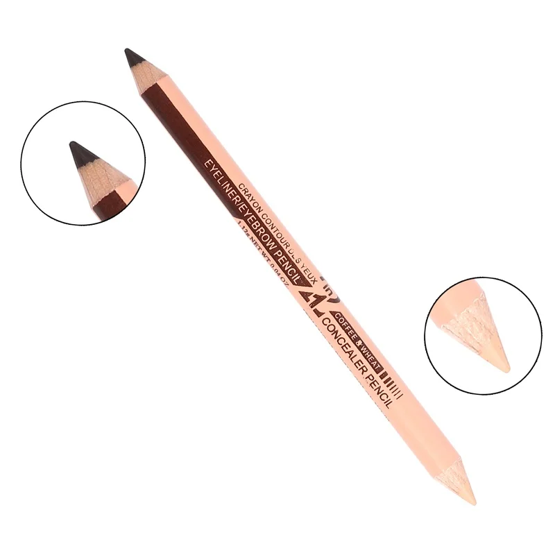 Профессиональный 2 en 1 двойной плавник Maquillage водонепроницаемый sourcilles Stylo + Fondation