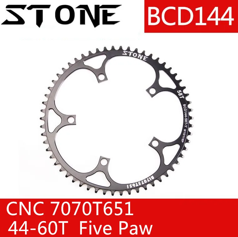 Stone Track Chainring 144 BCD 1//8 Fixie Single Speed BMX 42-60T