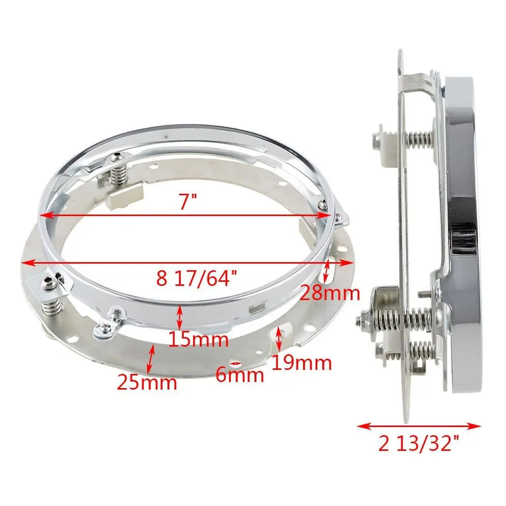 " кольцо для фар Монтажный кронштейн для мотоцикла 7 дюймовая круглая головная фара для Wrangler JK черный серебристый