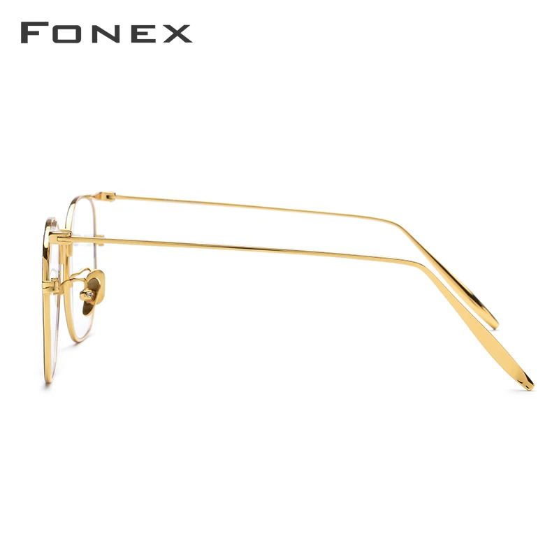 FONEX-Montura de gafas de titanio puro B para hombre y mujer, anteojos de moda polígonos ultraligeros, 885