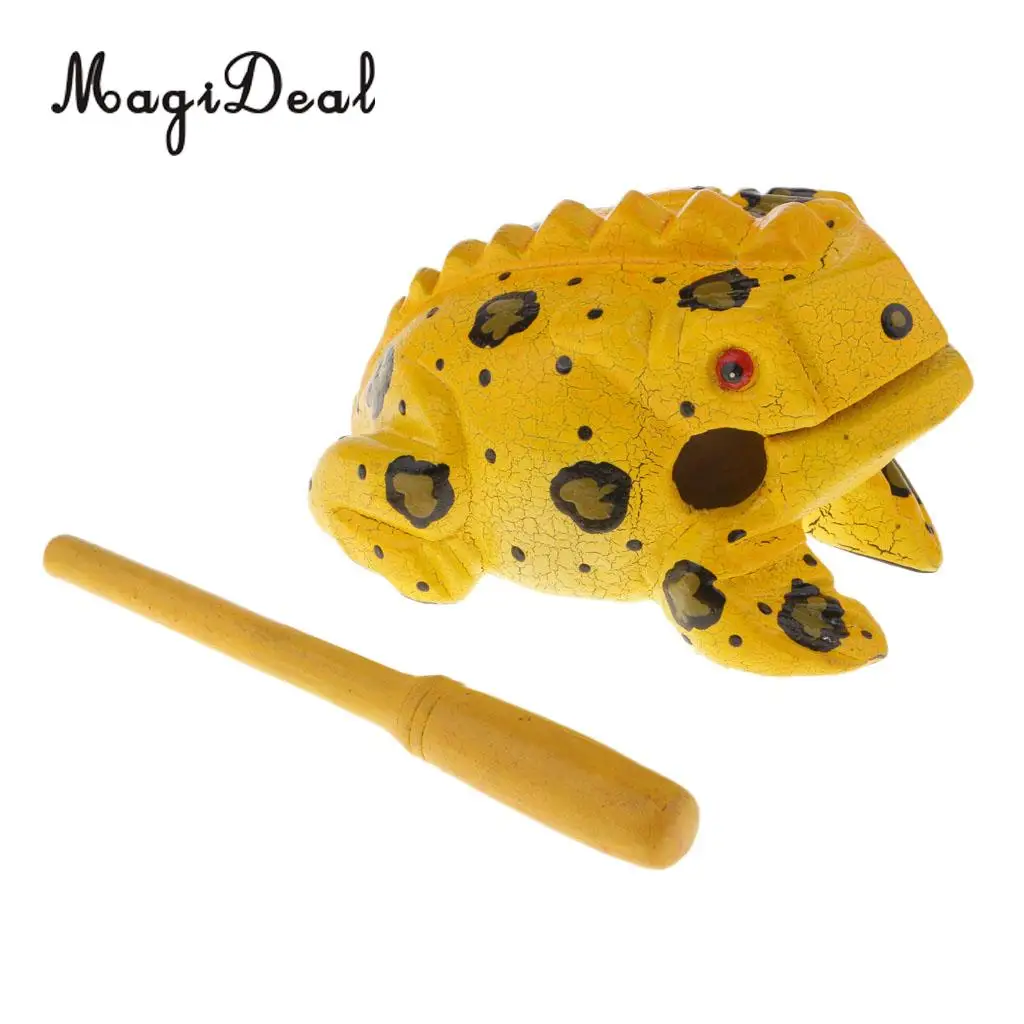 Thailand Hand Carved Wood Frog Guiro Rasp Croaking Sound Toy Musical Instruments Tone Block Feng Shui Figurines Lucky Crafts