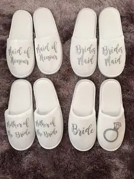 

personalize titles wedding bridesmaid bride groom spa soft slippers hen night Bachelorette party favors gifts