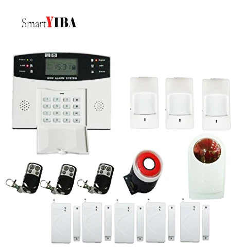 

SmartYIBA GSM SMS LCD Wireless Home House Burglar GSM Alarm System Kit 99+7 Zone Wireless&Wired Voice Home Security Alarm System