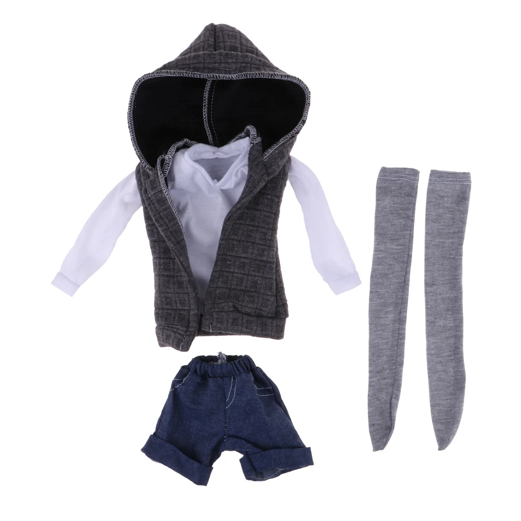 

4 Pieces Pretty Doll T-shirt, Shorts with Stockings for 1/3 BJD Night Lolita Doll Changing Set