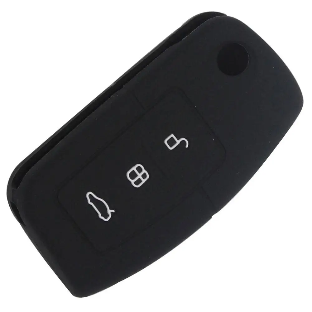

3 Button Silicone Professional Car Remote Flip Key Fob Shell Protect Cover Case for Ford