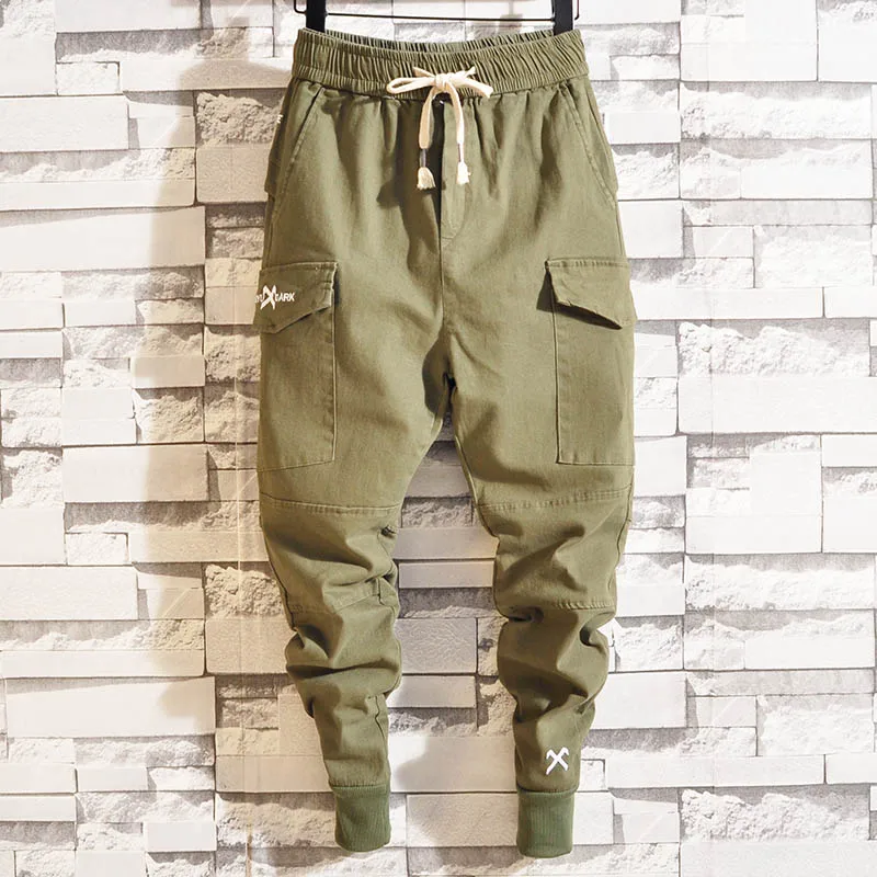 Мужские шаровары с несколькими карманами, мужские хип-хоп штаны, брюки, уличные спортивные штаны, мужские повседневные модные брюки-карго для мужчин - Цвет: Армейский зеленый