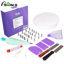 35 шт. мульти-функция DIY комплект для украшения торта вращающийся стол Набор кондитерских труб кухонный инструмент выпечка приспособление для выпечки