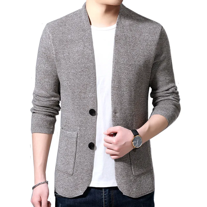 

Sweater Cardigan Men's 2019 Spring and Autumn New Single-breasted Slim Wool Knit V-neck Cardigan Jacket High Quality