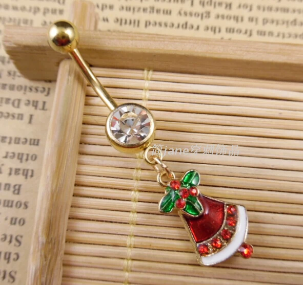 

2016 Limited Nose Ring Fake Piercing 316l Stainless Christmas Belly Navel Button Bar Ring Piercing puncture jewelry 13 style