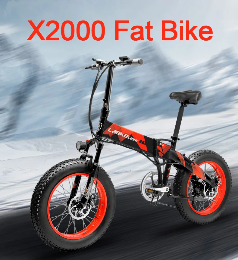 Excellent 20 Inch Electric Snow Bike Electric Bicycle Two Wheel Brushless Motor 500W 48V Mountain Bike Folding Portable Electric Scooter 8