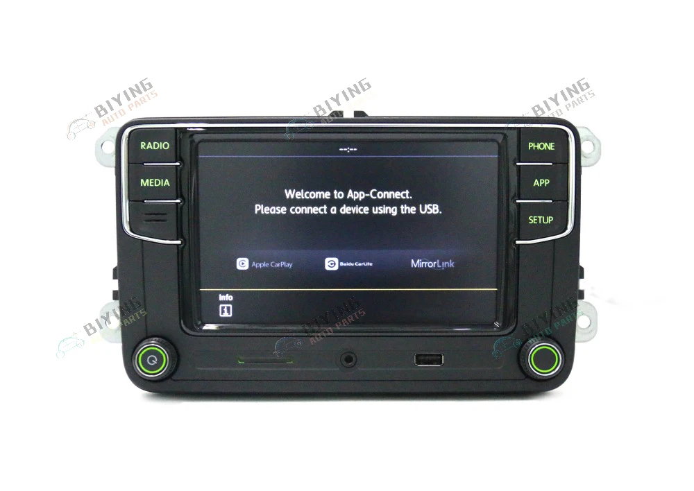 

Green backlight German Russian Turkish Language 187B RCD330 Plus CarPlay Radio For Skoda Octavia A5 fabia