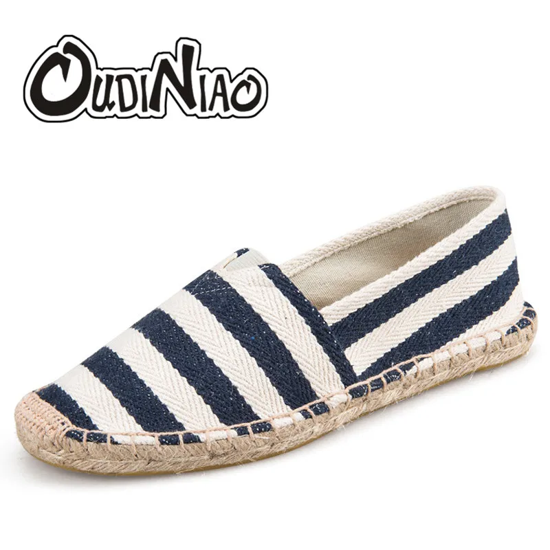 OUDINIAO Mens Espadrilles Men Patchwork Slip On Summer Shoes Men Loafers 2018 Breathable Canvas Men Shoes Fashion Jute Wrapped OUDINIAO Mens Espadrilles Men Patchwork Slip On Summer Shoes Men Loafers 2018 Breathable Canvas Men Shoes Fashion Jute Wrapped
