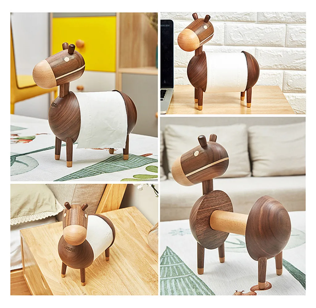 

Creative Home Solid Wood Kitchen Paper Towel Holder Toilet Paper Roll Holder Housekeeping Organizers #cl30