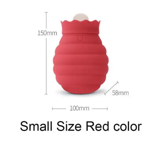 red small Xiaomi микроволновая печь; силикон горячей воды складная бутылка 3 минуты быстрого нагрева защитой от протекания грелка для зимы дорожные туалетные D5 - Цвет: red small
