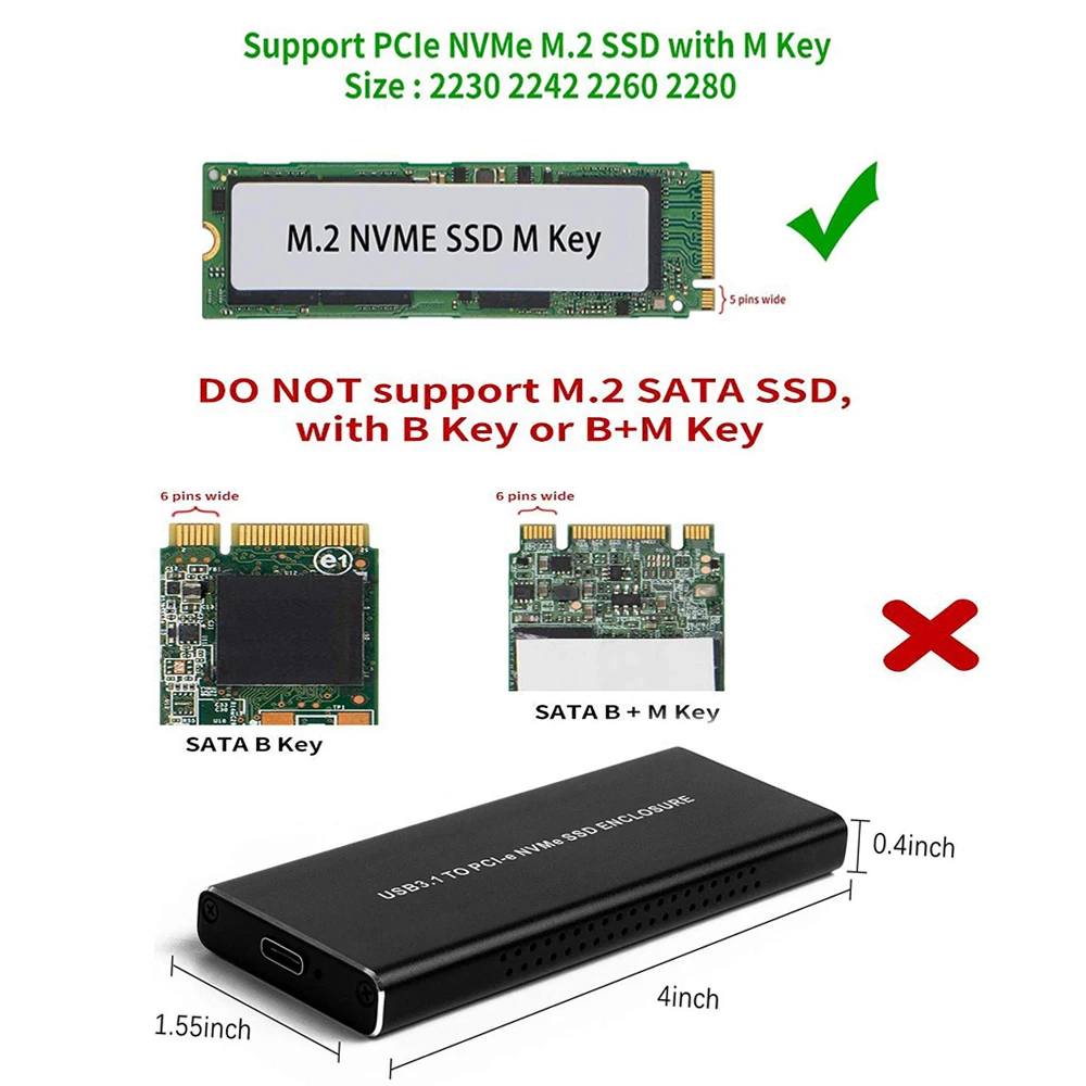 PCIE NVMe USB3.1 HDD корпус M.2 для USB 3,1 Тип C M ключ SSD корпус жесткий диск чехол внешний HDD чехол/PCIE SSD чехол