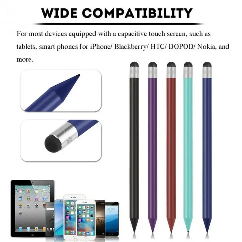 

Retro Round Thin Tip Touch Screen Pen Capacitive Stylus Pen Replacement For iPad iPhone Mobile Phones Tablet Accessories
