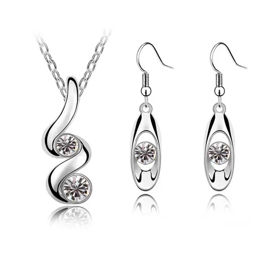 Комплект из колье и серёг с кристаллами|necklace earrings jewelry set|brand setsfashion set |