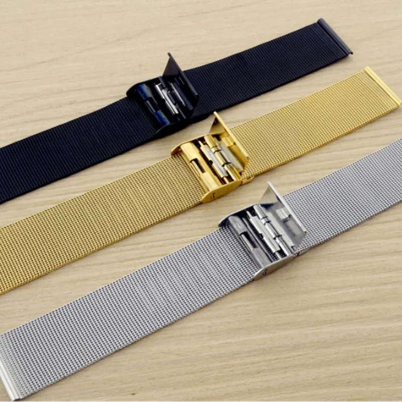 double clasp mesh strap for watch