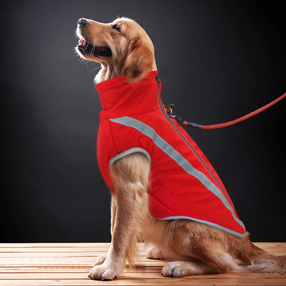 Одежда для собак Светоотражающая водонепроницаемая куртка для собак мягкое флисовое зимнее пальто французская одежда для бульдога для средних и больших собак питбуль