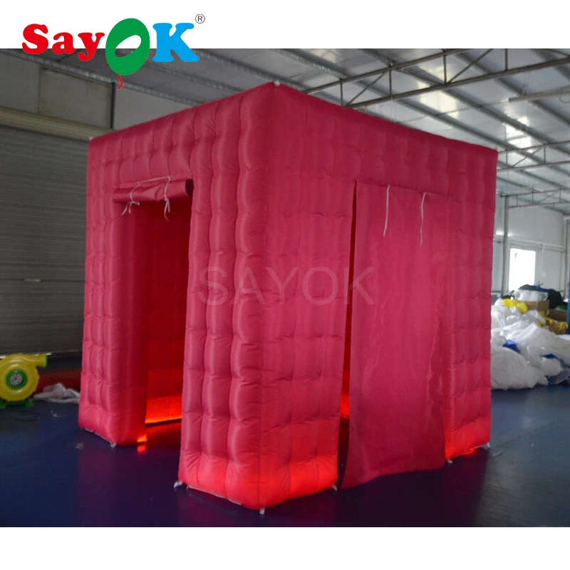 

Customized Color Pink Photo Booth Shell Inflatable Photo Booth Enclosure Portable Tent Kiosk for Wedding Party