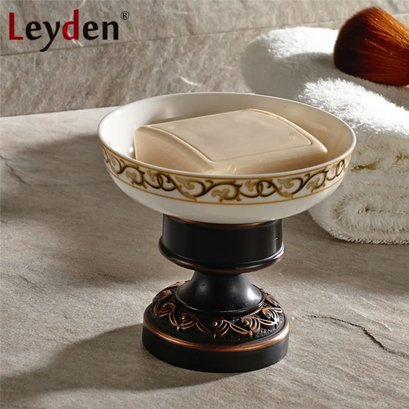 Leyden античный латунный/ORB держатель для мыла винтажный керамический посуды резной
