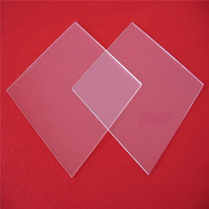 Polishing transparent quartz glass plate 100*100*2mm fused quartz plate