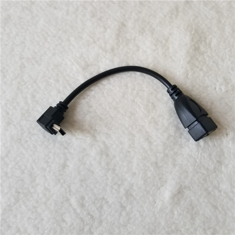 Mini USB Up Angle Bend Male to type A USB Женский адаптер кабель для передачи данных для автомобиля аудио 10 см черный