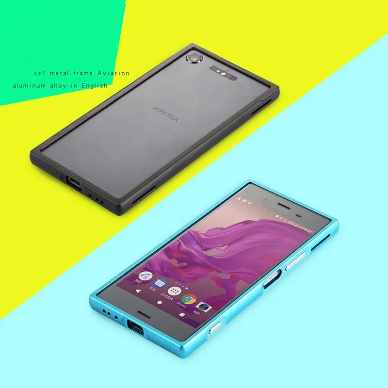 Металлический чехол для sony Xperia XZ1, бампер, противоударный, алюминиевая рамка, 2 в 1, ультра тонкий чехол для sony XZ1, чехол