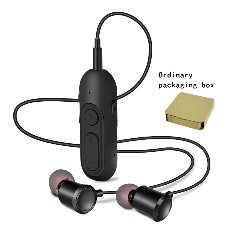 Лидер продаж универсальные европейские спортивные офисные петличный аурикулярный телефон беспроводные Bluetooth наушники HiFi тяжелый бас стерео наушники - Цвет: Черный