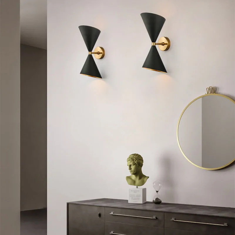 Postmodern Minimalist Restaurant Bar Clothing Store light Staircase Beside Bedroom Designer Corridor Iron Black Wall Lamp