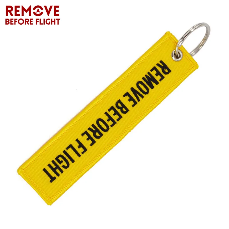 Remove Before Flight Key Chain llaveros Important Things Tag White Embroidery Key Fobs OEM Key Jewelry Aviation Gifts Chaveiro3