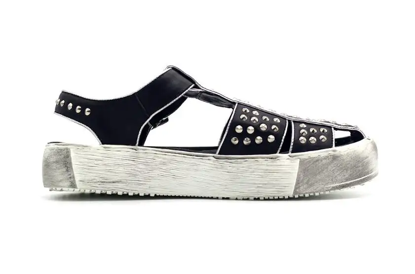 Summer outdoor sandals men's breathable rivet rome handmade cow leather men's shoes casual men sandals Summer outdoor sandals men's breathable rivet rome handmade cow leather men's shoes casual men sandals
